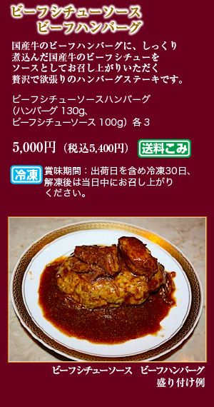 ビーフシチューソース　ビーフハンバーグ